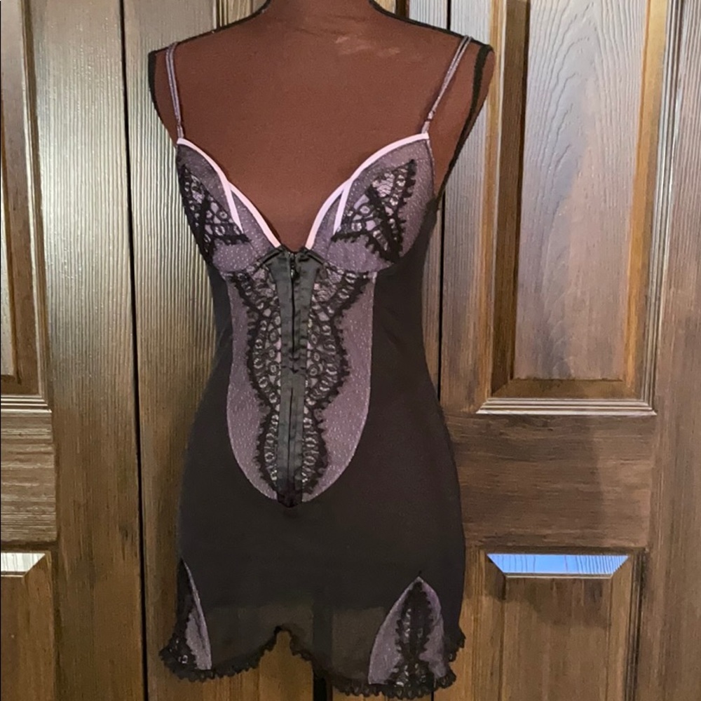 La Perla Italy Black Label Eyelash Lace Slip